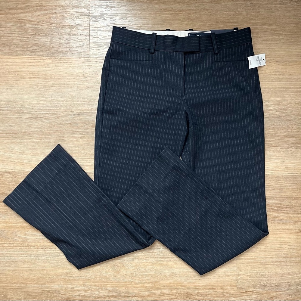 NWT Gap Modern Boot Pinstripe Navy Slacks Trousers